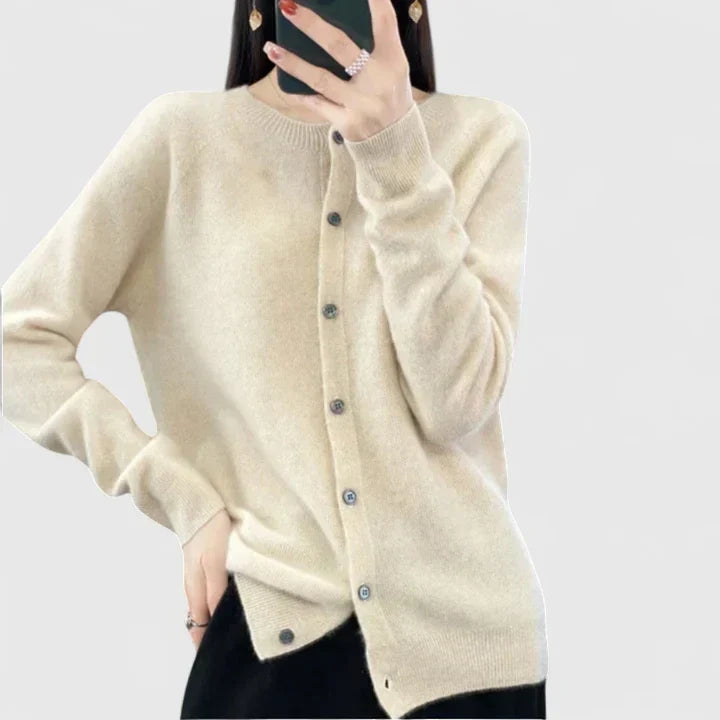 Women's Cardigan O-Neck Closure by Selouva