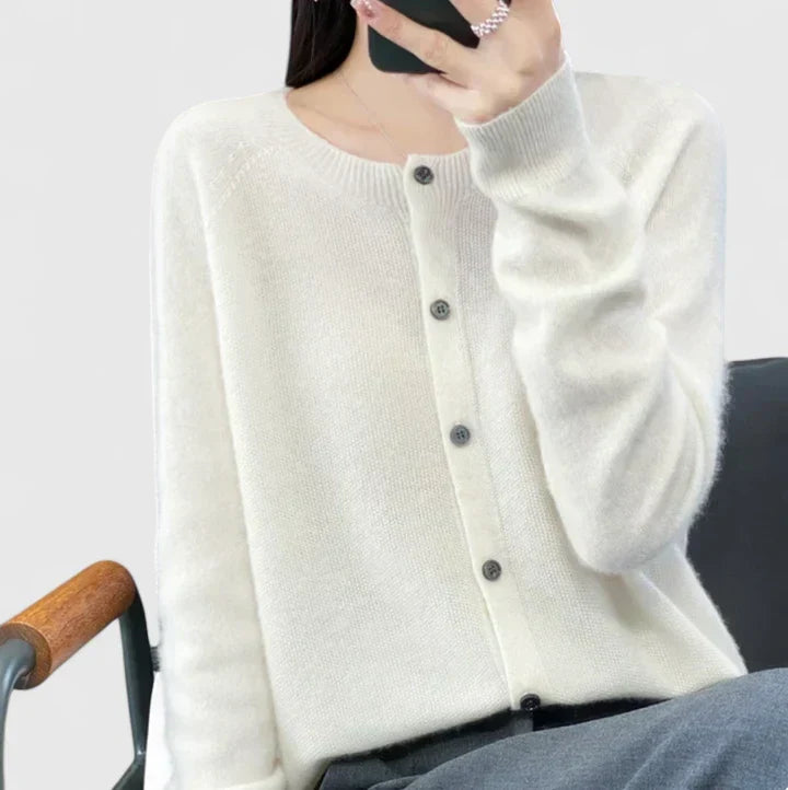 Women's Cardigan O-Neck Closure by Selouva