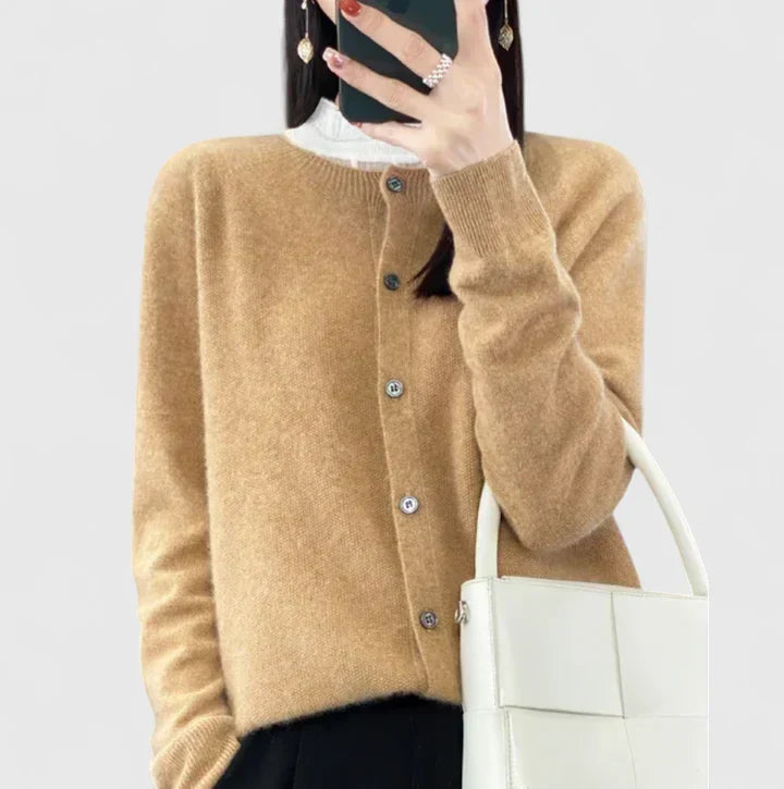 Women's Cardigan O-Neck Closure by Selouva