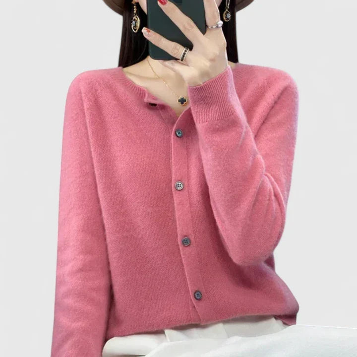 Women's Cardigan O-Neck Closure by Selouva
