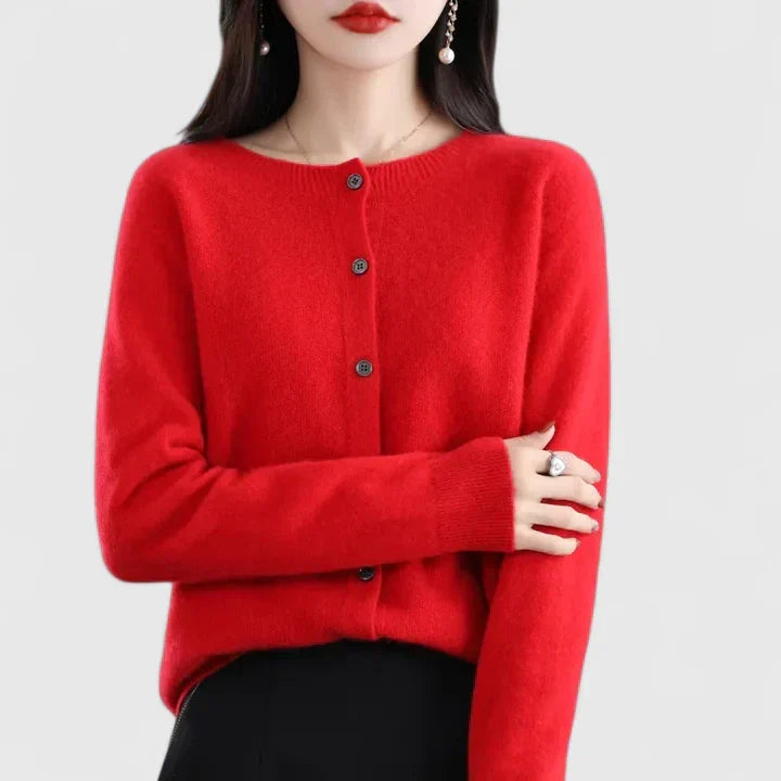 Women's Cardigan O-Neck Closure by Selouva