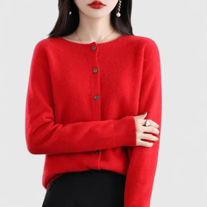 Women's Cardigan O-Neck Closure by Selouva