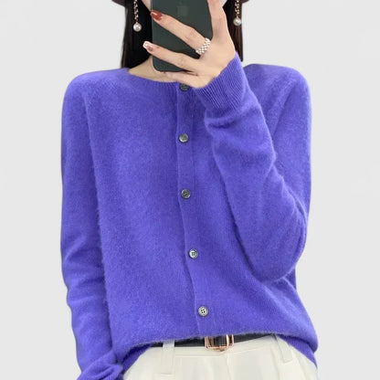 Women's Cardigan O-Neck Closure by Selouva