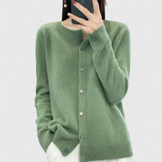 Women's Cardigan O-Neck Closure by Selouva