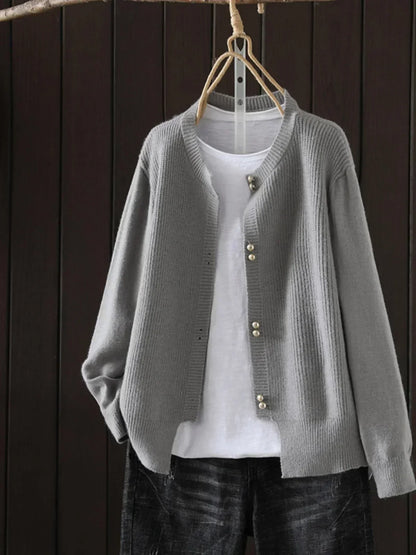 Women's Cardigan Pearl Buttons by Selouva