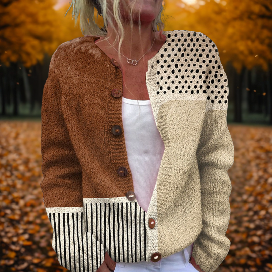 Women's Cardigan Polka Dot Knit by Selouva