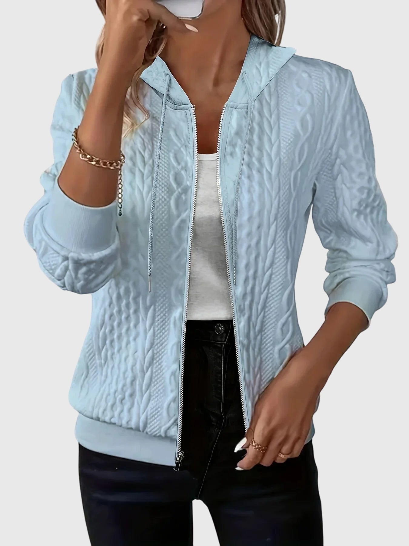Lena Hoodie With Zipper Womens Lightweight Quilted Jacket by Selouva