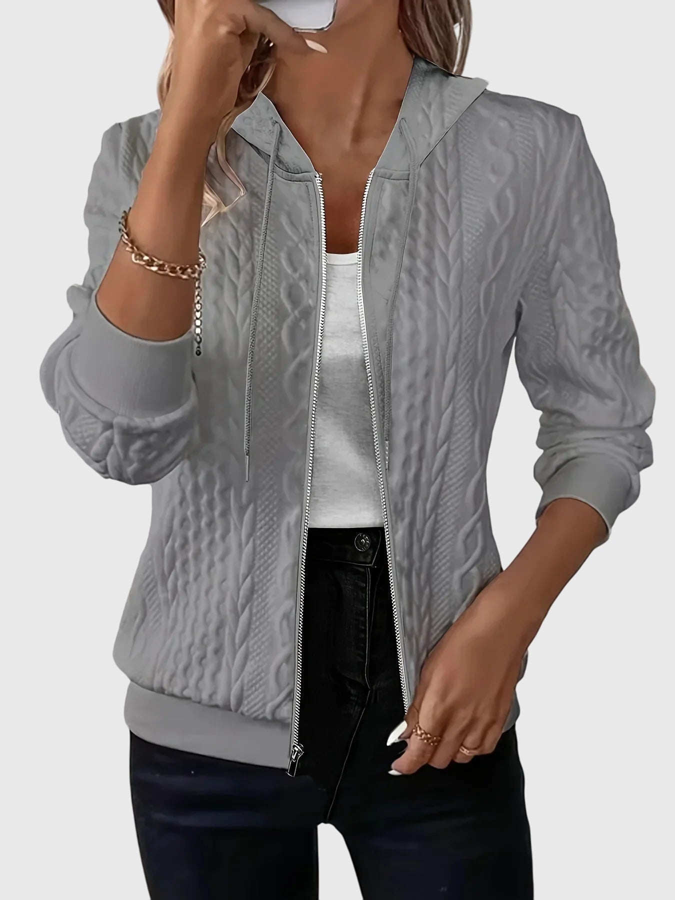 Lena Hoodie With Zipper Womens Lightweight Quilted Jacket by Selouva