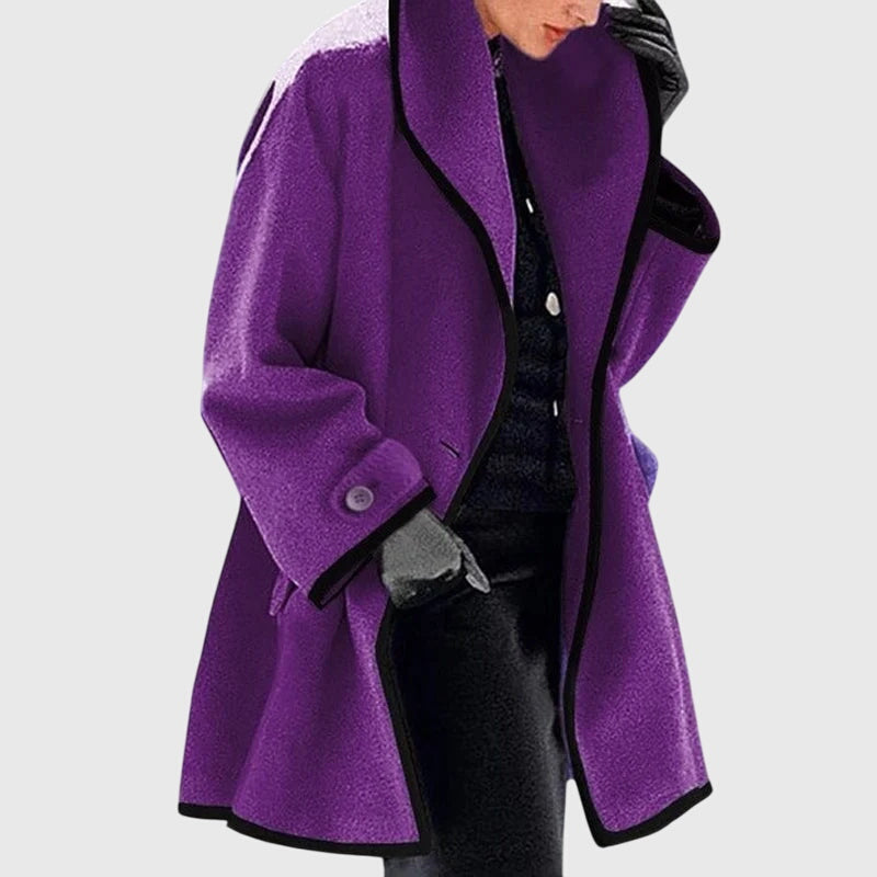 Women's Chic Fleece Jacket with Double Buttons for Winter by Selouva