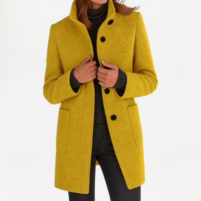 Women's Coat with High Collar for Everyday Workwear by Selouva