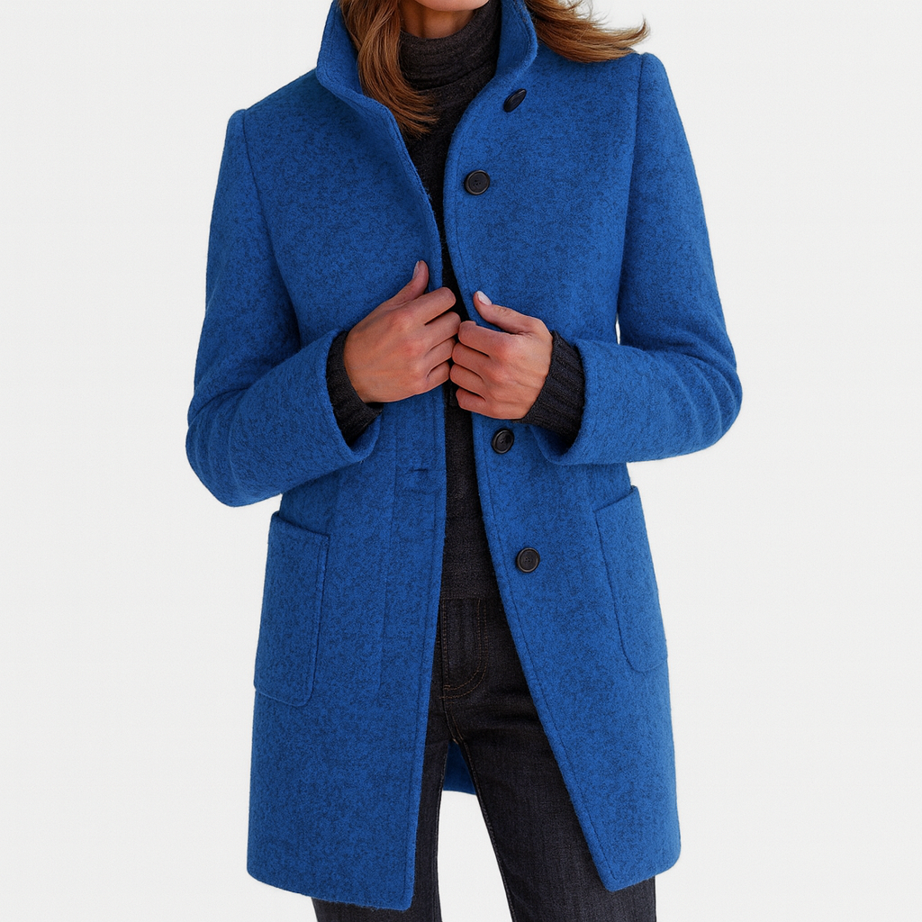 Women's Coat with High Collar for Everyday Workwear by Selouva