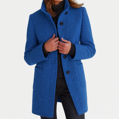 Women's Coat with High Collar for Everyday Workwear by Selouva