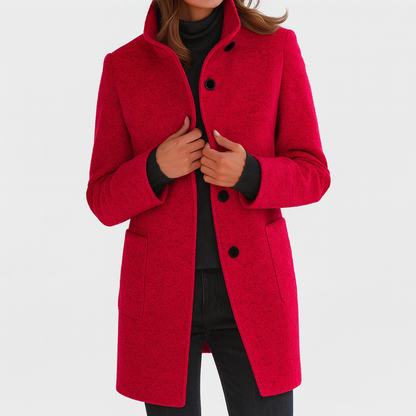 Women's Coat with High Collar for Everyday Workwear by Selouva