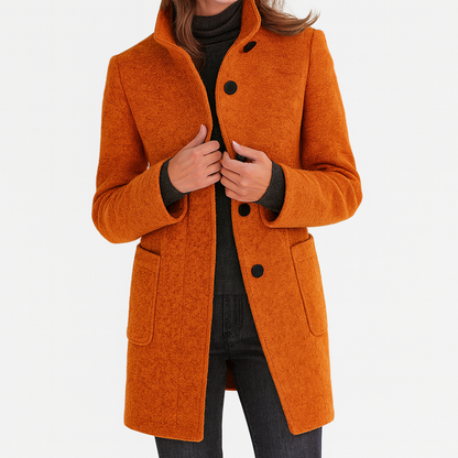 Women's Coat with High Collar for Everyday Workwear by Selouva
