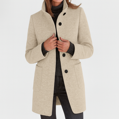 Women's Coat with High Collar for Everyday Workwear by Selouva