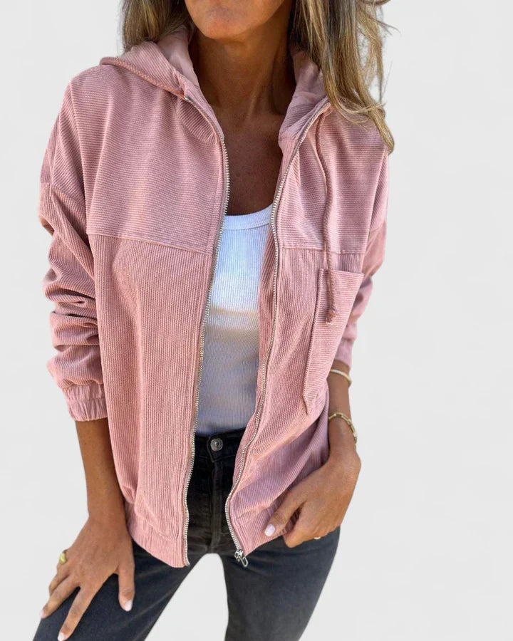 Women's Corduroy Jacket with Zip for Cool Evenings by Selouva