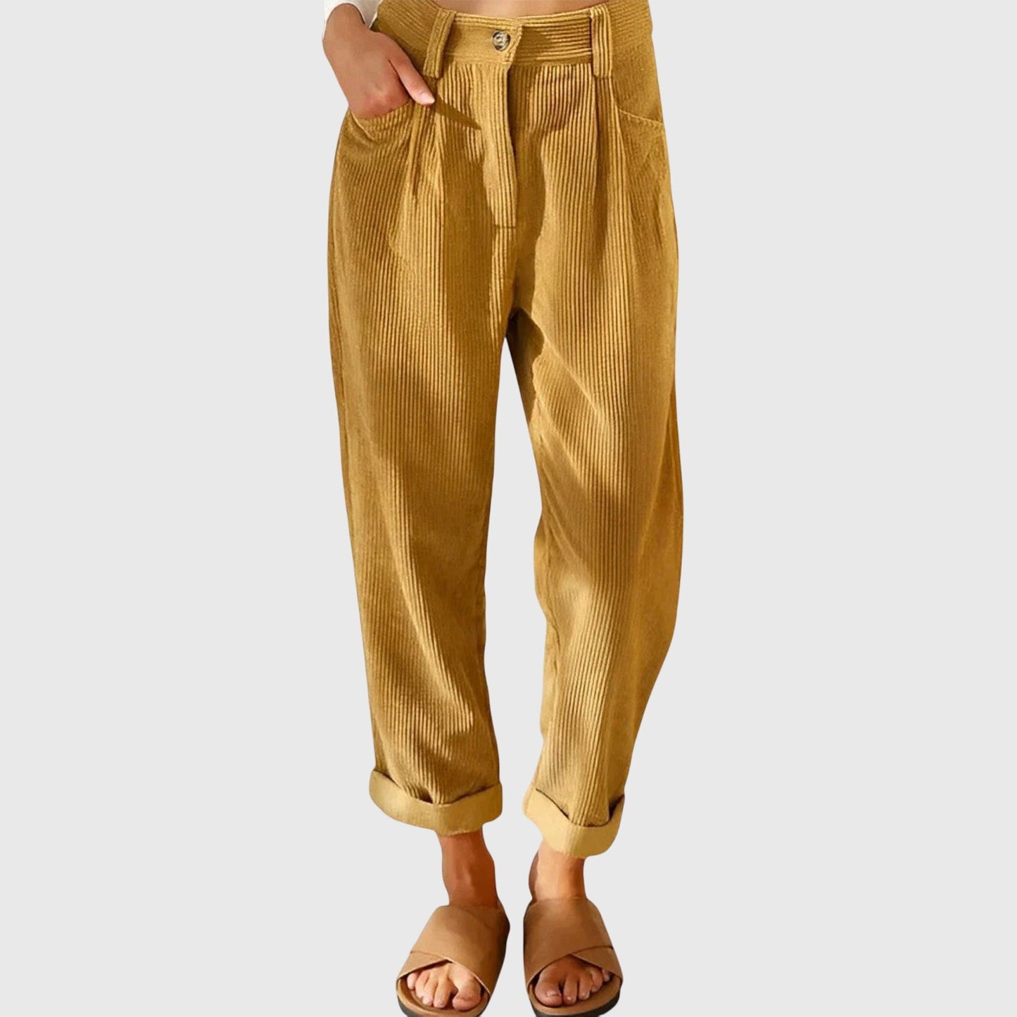 Jana Modern Corduroy Pants Rust For Everyday Comfort by Selouva