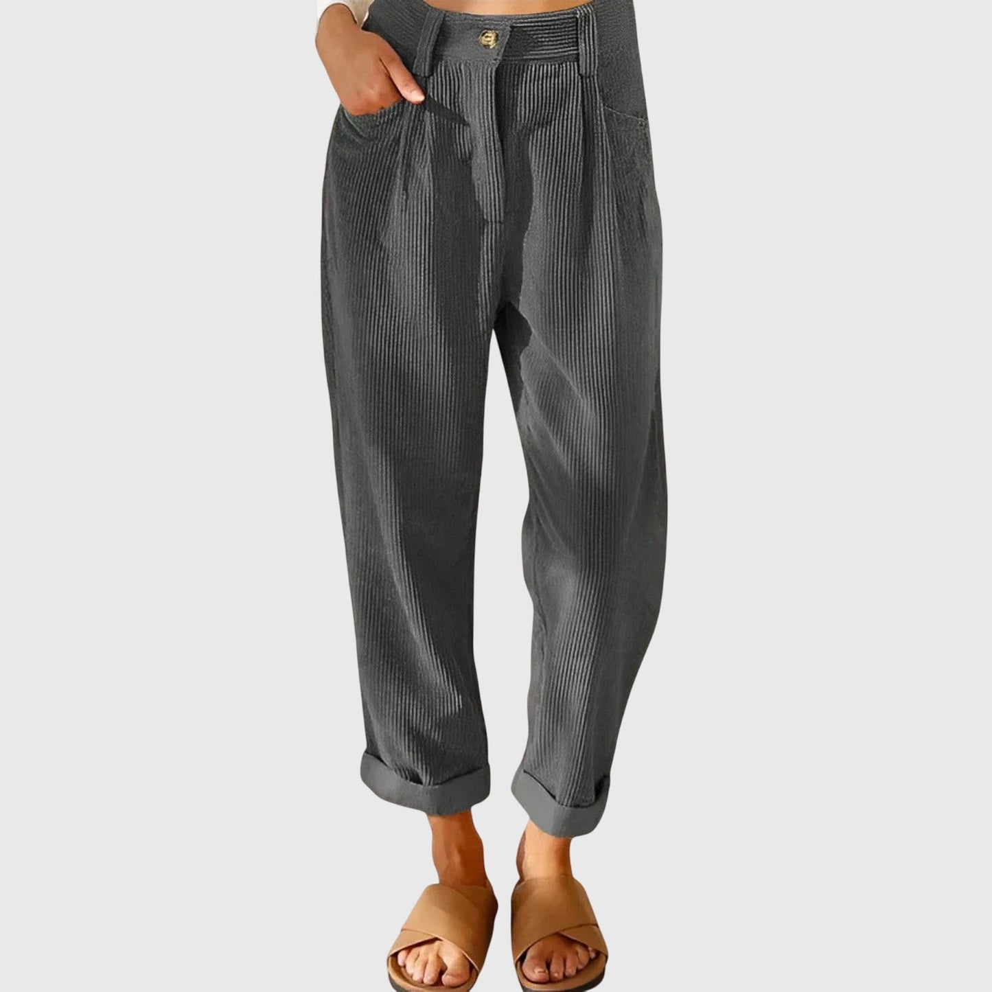 Jana Modern Corduroy Pants Rust For Everyday Comfort by Selouva