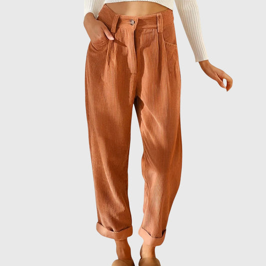 Jana Modern Corduroy Pants Rust For Everyday Comfort by Selouva