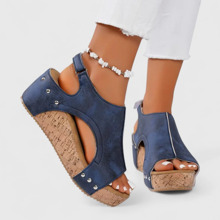 Jolyna Orthopedic Sandals for Women Cork Wedge Supportive Footwear by Selouva