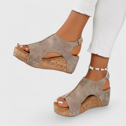 Jolyna Orthopedic Sandals for Women Cork Wedge Supportive Footwear by Selouva