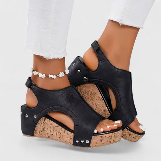 Jolyna Orthopedic Sandals for Women Cork Wedge Supportive Footwear by Selouva