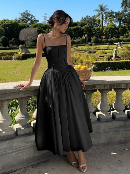 Gabriella | Women’s Wedding Guest Elegant Corset Midi Dress by Selouva