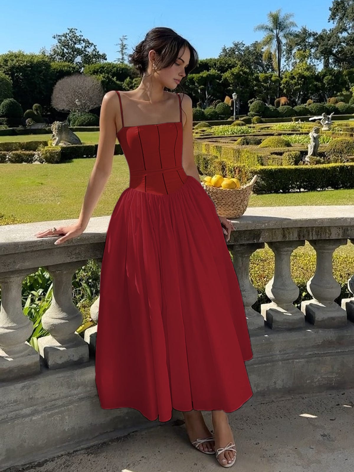 Gabriella | Women’s Wedding Guest Elegant Corset Midi Dress by Selouva