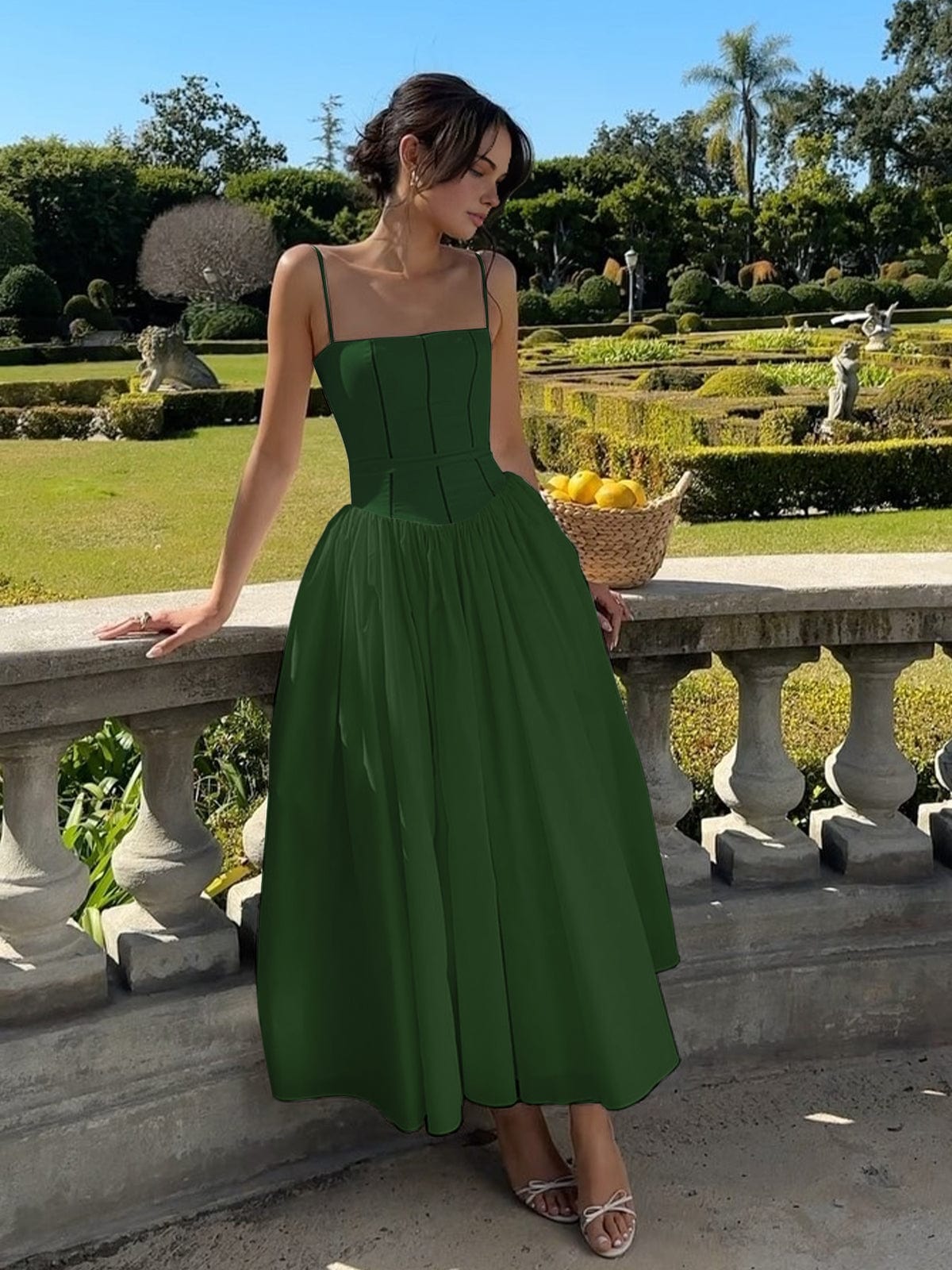 Gabriella | Women’s Wedding Guest Elegant Corset Midi Dress by Selouva