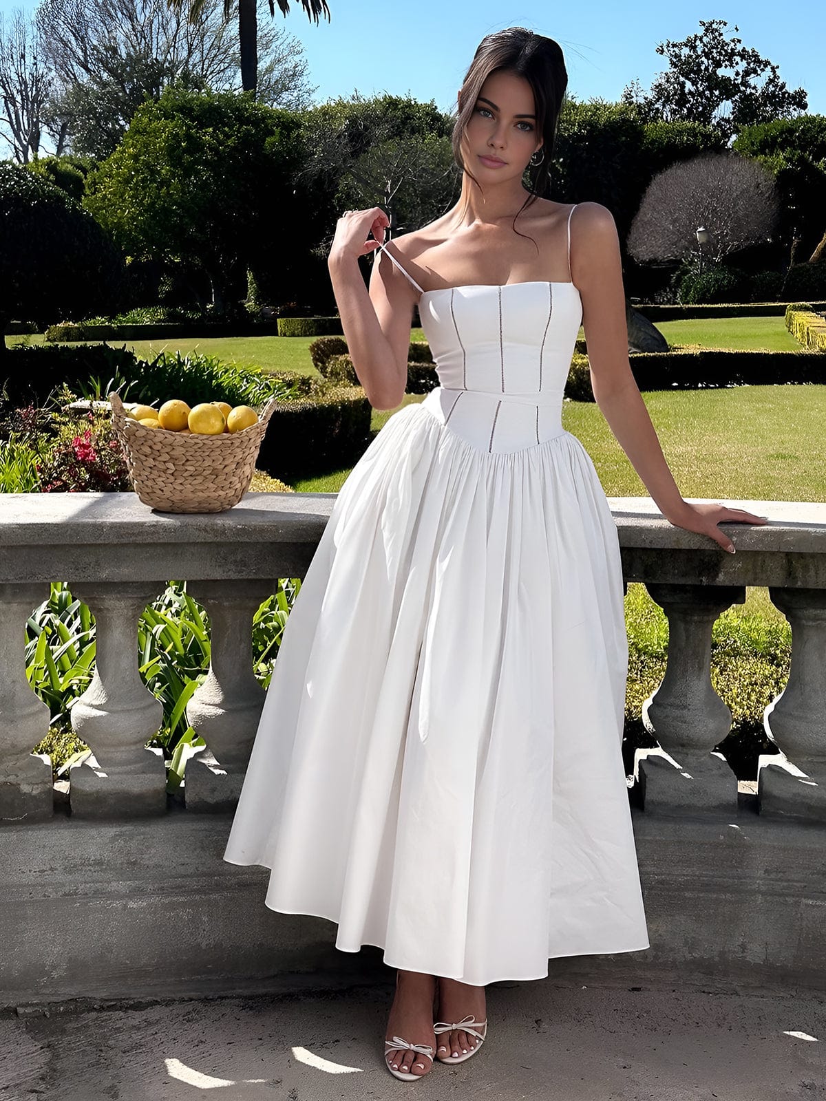 Gabriella | Women’s Wedding Guest Elegant Corset Midi Dress by Selouva