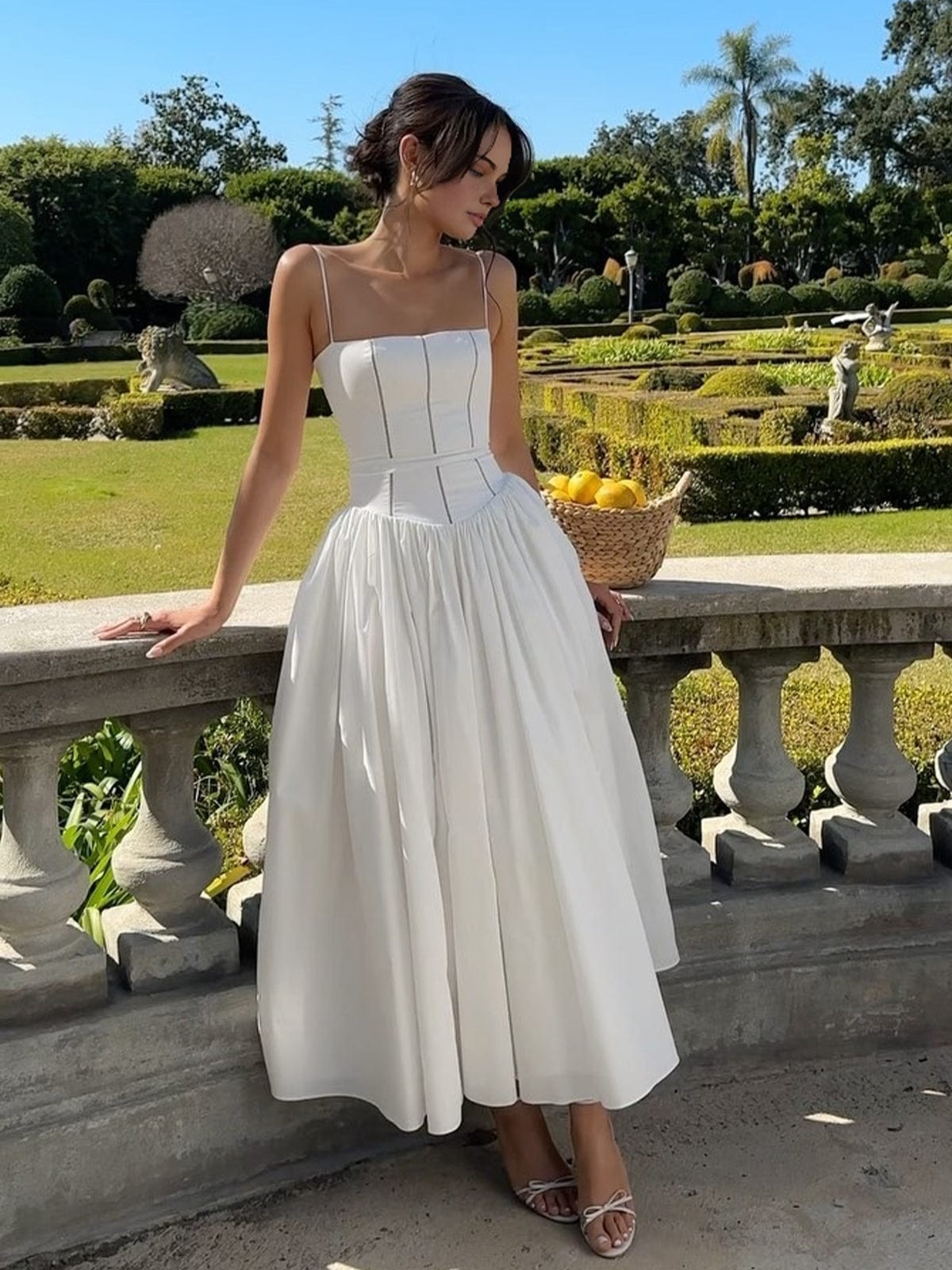 Gabriella | Women’s Wedding Guest Elegant Corset Midi Dress by Selouva