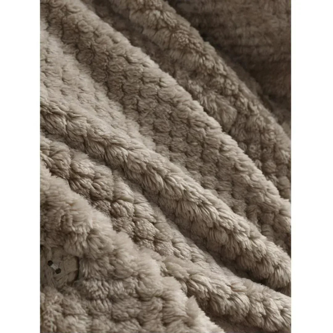 Women's Cosy Hooded Coat with Ribbed Texture for Winter by Selouva