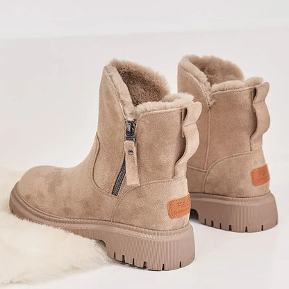 Naya Cozy Suede Winter Boots With Faux Fur Lining And Zipper by Selouva