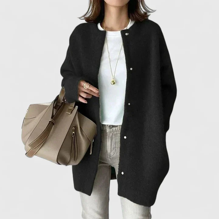 Women's Cozy Jacket with Button Closure for Layering by Selouva