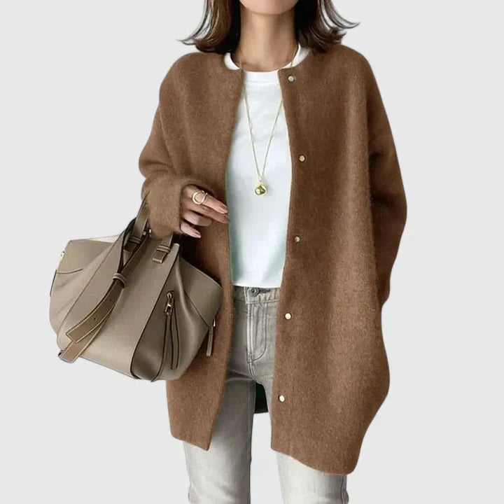 Women's Cozy Jacket with Button Closure for Layering by Selouva