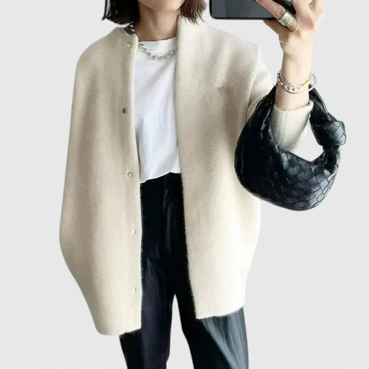 Women's Cozy Jacket with Button Closure for Layering by Selouva