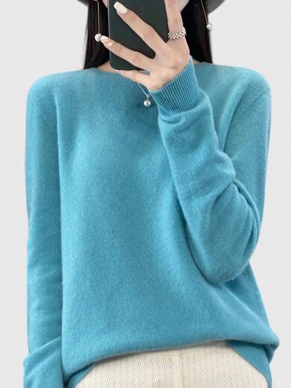 Rizalinda Cozy Turquoise Soft Knit Sweater With Relaxed Fit by Selouva
