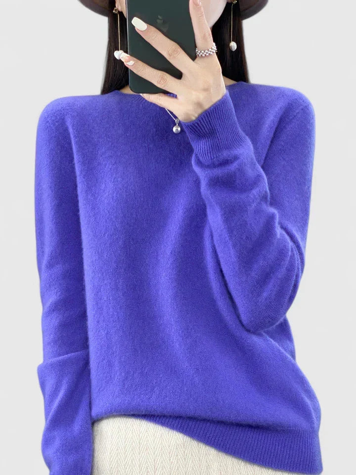 Rizalinda Cozy Turquoise Soft Knit Sweater With Relaxed Fit by Selouva