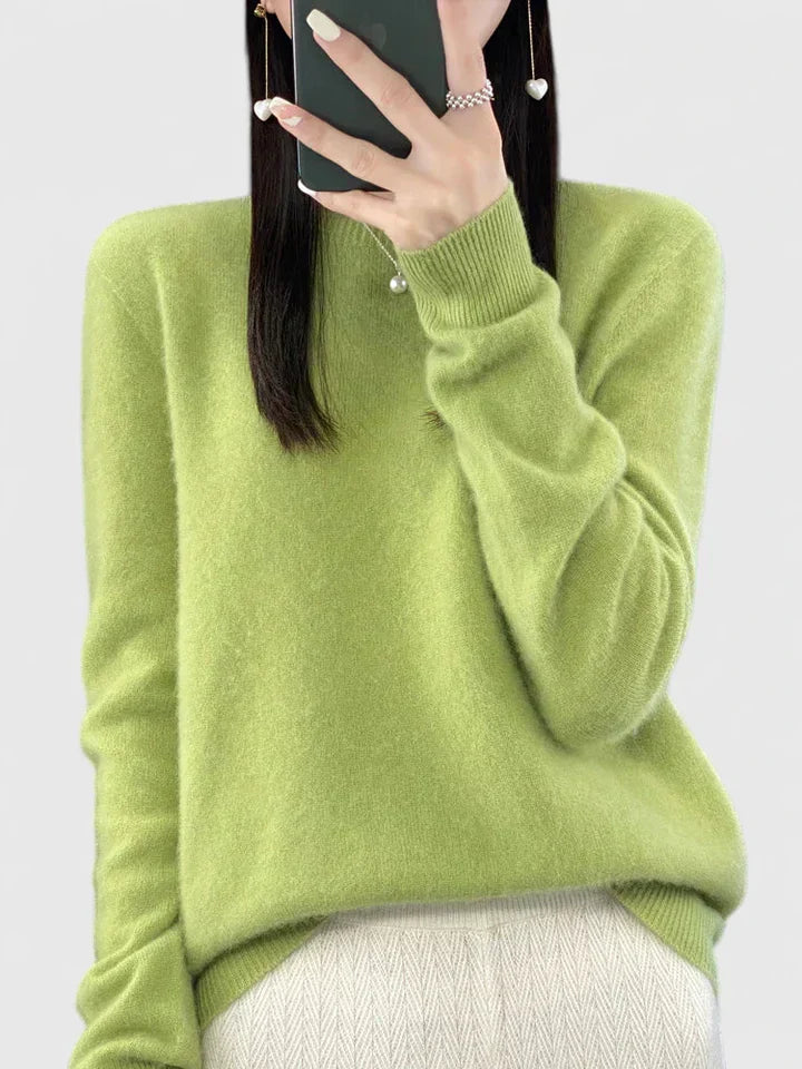 Rizalinda Cozy Turquoise Soft Knit Sweater With Relaxed Fit by Selouva