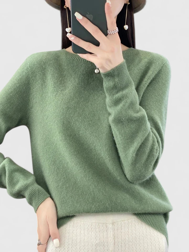 Rizalinda Cozy Turquoise Soft Knit Sweater With Relaxed Fit by Selouva