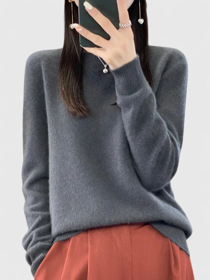 Rizalinda Cozy Turquoise Soft Knit Sweater With Relaxed Fit by Selouva