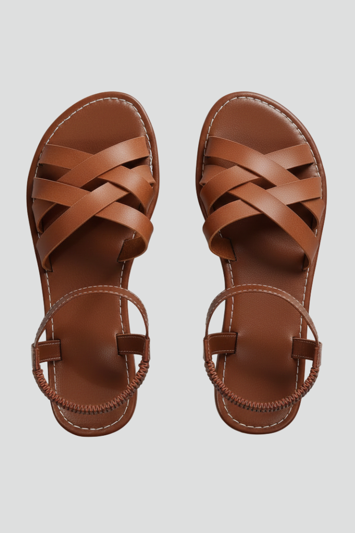 Margaret Womens Crisscross Strap Ankle Sandals For Summer Comfort by Selouva