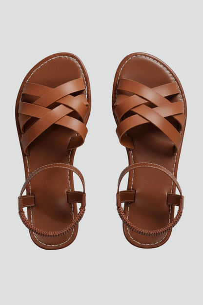 Margaret Womens Crisscross Strap Ankle Sandals For Summer Comfort by Selouva