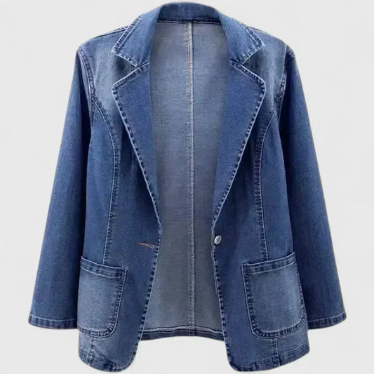 Women's Denim Jacket with Lapels for Casual Everyday Wear by Selouva