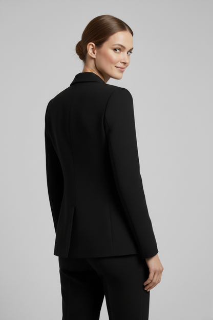 Rebecca Women Double Breasted Blazer With Gold Tone Button Details by Selouva