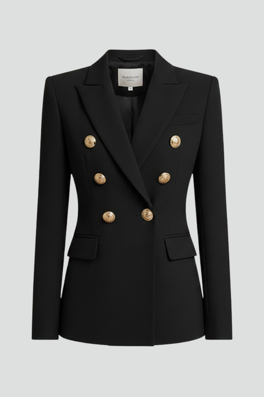Rebecca Women Double Breasted Blazer With Gold Tone Button Details by Selouva