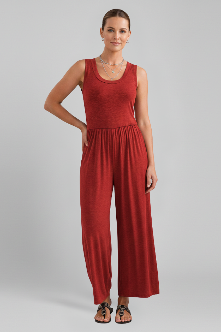 Women's Elastic-Waist Jumpsuit by Selouva
