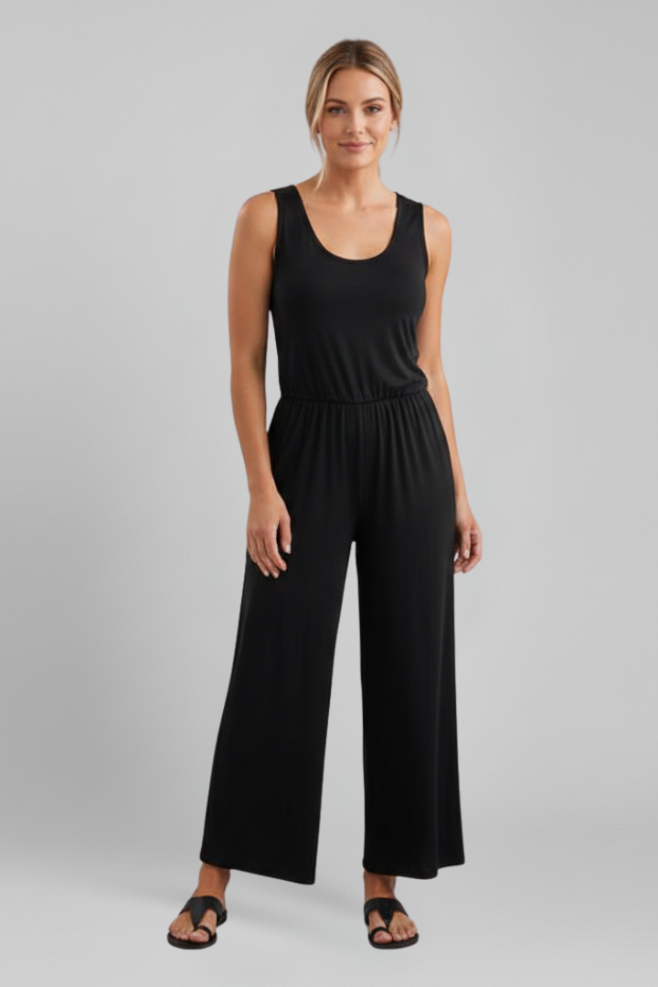 Women's Elastic-Waist Jumpsuit by Selouva
