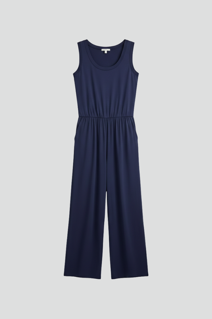 Women's Elastic-Waist Jumpsuit by Selouva