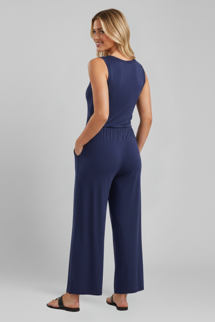 Women's Elastic-Waist Jumpsuit by Selouva